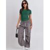 image:imageANRABESS Womens 3 Pack Short Sleeve Shirts 2026 Crop Tops Tight Fitted Basic Tees Workout T Shirts Y2k Clothes Summer OutfitBlackwhitedeep Green