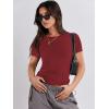 image:imageANRABESS Womens 3 Pack Short Sleeve Shirts 2026 Crop Tops Tight Fitted Basic Tees Workout T Shirts Y2k Clothes Summer OutfitBlackwhitedeep Red
