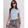 image:imageANRABESS Womens 3 Pack Short Sleeve Shirts 2026 Crop Tops Tight Fitted Basic Tees Workout T Shirts Y2k Clothes Summer OutfitBlackwhitehaze Blue