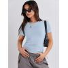 image:imageANRABESS Womens 3 Pack Short Sleeve Shirts 2026 Crop Tops Tight Fitted Basic Tees Workout T Shirts Y2k Clothes Summer OutfitBlackwhitehaze Blue