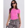 image:imageANRABESS Womens 3 Pack Short Sleeve Shirts 2026 Crop Tops Tight Fitted Basic Tees Workout T Shirts Y2k Clothes Summer OutfitBlackwhitehot Pink