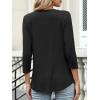 image:imageANRABESS Womens 34 Length Sleeve Top V Neck Summer TShirts Basic Tee 2026 Fall Casual Loose Fit Tunic Shirts Work BlouseBlack
