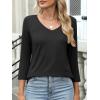 image:imageANRABESS Womens 34 Length Sleeve Top V Neck Summer TShirts Basic Tee 2026 Fall Casual Loose Fit Tunic Shirts Work BlouseBlack