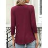 image:imageANRABESS Womens 34 Length Sleeve Top V Neck Summer TShirts Basic Tee 2026 Fall Casual Loose Fit Tunic Shirts Work BlouseBurgundy