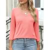 image:imageANRABESS Womens 34 Length Sleeve Top V Neck Summer TShirts Basic Tee 2026 Fall Casual Loose Fit Tunic Shirts Work BlouseCoral