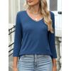image:imageANRABESS Womens 34 Length Sleeve Top V Neck Summer TShirts Basic Tee 2026 Fall Casual Loose Fit Tunic Shirts Work BlouseDark Blue