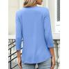 image:imageANRABESS Womens 34 Length Sleeve Top V Neck Summer TShirts Basic Tee 2026 Fall Casual Loose Fit Tunic Shirts Work BlouseLight Blue