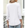 image:imageANRABESS Womens 34 Length Sleeve Top V Neck Summer TShirts Basic Tee 2026 Fall Casual Loose Fit Tunic Shirts Work BlouseWhite