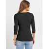 image:imageANRABESS Womens 34 Sleeve Scoop Neck Tops Ribbed Knit Slim Fitted Casual Basic Tee Shirts 2025 Fall Trendy Going Out TShirtBlack