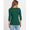 image:imageANRABESS Womens 34 Sleeve Scoop Neck Tops Ribbed Knit Slim Fitted Casual Basic Tee Shirts 2025 Fall Trendy Going Out TShirtDeep Green