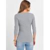 image:imageANRABESS Womens 34 Sleeve Scoop Neck Tops Ribbed Knit Slim Fitted Casual Basic Tee Shirts 2025 Fall Trendy Going Out TShirtGrey