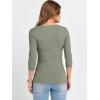 image:imageANRABESS Womens 34 Sleeve Scoop Neck Tops Ribbed Knit Slim Fitted Casual Basic Tee Shirts 2025 Fall Trendy Going Out TShirtSage Green