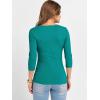 image:imageANRABESS Womens 34 Sleeve Scoop Neck Tops Ribbed Knit Slim Fitted Casual Basic Tee Shirts 2025 Fall Trendy Going Out TShirtTeal