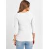 image:imageANRABESS Womens 34 Sleeve Scoop Neck Tops Ribbed Knit Slim Fitted Casual Basic Tee Shirts 2025 Fall Trendy Going Out TShirtWhite
