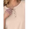 image:imageANRABESS Womens 34 Sleeve Tops Henley Shirts Casual Trendy Button T Shirts 2026 Summer Basic TunicApricot