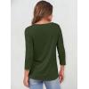 image:imageANRABESS Womens 34 Sleeve Tops Henley Shirts Casual Trendy Button T Shirts 2026 Summer Basic TunicArmy Green