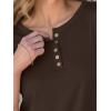 image:imageANRABESS Womens 34 Sleeve Tops Henley Shirts Casual Trendy Button T Shirts 2026 Summer Basic TunicBrown