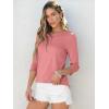 image:imageANRABESS Womens 34 Sleeve Tops Henley Shirts Casual Trendy Button T Shirts 2026 Summer Basic TunicCoral Pink