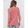 image:imageANRABESS Womens 34 Sleeve Tops Henley Shirts Casual Trendy Button T Shirts 2026 Summer Basic TunicCoral Pink