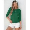 image:imageANRABESS Womens 34 Sleeve Tops Henley Shirts Casual Trendy Button T Shirts 2026 Summer Basic TunicGreen