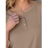 image:imageANRABESS Womens 34 Sleeve Tops Henley Shirts Casual Trendy Button T Shirts 2026 Summer Basic TunicKhaki