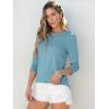 image:imageANRABESS Womens 34 Sleeve Tops Henley Shirts Casual Trendy Button T Shirts 2026 Summer Basic TunicLake Blue