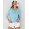 image:imageANRABESS Womens 34 Sleeve Tops Henley Shirts Casual Trendy Button T Shirts 2026 Summer Basic TunicLight Blue