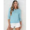 image:imageANRABESS Womens 34 Sleeve Tops Henley Shirts Casual Trendy Button T Shirts 2026 Summer Basic TunicLight Blue