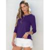 image:imageANRABESS Womens 34 Sleeve Tops Henley Shirts Casual Trendy Button T Shirts 2026 Summer Basic TunicPurple