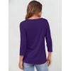 image:imageANRABESS Womens 34 Sleeve Tops Henley Shirts Casual Trendy Button T Shirts 2026 Summer Basic TunicPurple