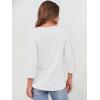 image:imageANRABESS Womens 34 Sleeve Tops Henley Shirts Casual Trendy Button T Shirts 2026 Summer Basic TunicWhite