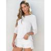 image:imageANRABESS Womens 34 Sleeve Tops Henley Shirts Casual Trendy Button T Shirts 2026 Summer Basic TunicWhite