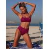 image:imageANRABESS Womens Bikini Sets  High Waisted Lace Swimsuits Two Piece Beach WearBurgundy