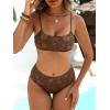 image:imageANRABESS Womens Bikini Sets  High Waisted Lace Swimsuits Two Piece Beach WearCoffee