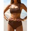 image:imageANRABESS Womens Bikini Sets  High Waisted Lace Swimsuits Two Piece Beach WearCoffee