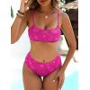 image:imageANRABESS Womens Bikini Sets  High Waisted Lace Swimsuits Two Piece Beach WearHot Pink