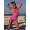 image:imageANRABESS Womens Bikini Sets  High Waisted Lace Swimsuits Two Piece Beach WearHot Pink