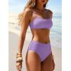 image:imageANRABESS Womens Bikini Sets  High Waisted Lace Swimsuits Two Piece Beach WearPurple