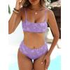 image:imageANRABESS Womens Bikini Sets  High Waisted Lace Swimsuits Two Piece Beach WearPurple