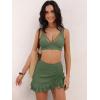 image:imageANRABESS Womens Bikini Skirt Sets High Waisted Two Piece Swimsuits 2026 Summer Tummy Control Mesh Swim Bathing SuitsArmy Green