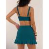 image:imageANRABESS Womens Bikini Skirt Sets High Waisted Two Piece Swimsuits 2026 Summer Tummy Control Mesh Swim Bathing SuitsCadet Blue