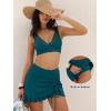 image:imageANRABESS Womens Bikini Skirt Sets High Waisted Two Piece Swimsuits 2026 Summer Tummy Control Mesh Swim Bathing SuitsCadet Blue
