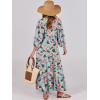 image:imageANRABESS Womens Boho Maxi Dresses 2026 Summer V Neck Puff Sleeve Floral Flowy Swing Fall Casual Long DressBeige Teal Floral