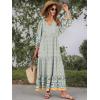 image:imageANRABESS Womens Boho Maxi Dresses 2026 Summer V Neck Puff Sleeve Floral Flowy Swing Fall Casual Long DressBlue Floral