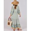 image:imageANRABESS Womens Boho Maxi Dresses 2026 Summer V Neck Puff Sleeve Floral Flowy Swing Fall Casual Long DressBlue Floral