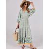 image:imageANRABESS Womens Boho Maxi Dresses 2026 Summer V Neck Puff Sleeve Floral Flowy Swing Fall Casual Long DressBlue Floral