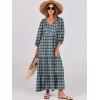 image:imageANRABESS Womens Boho Maxi Dresses 2026 Summer V Neck Puff Sleeve Floral Flowy Swing Fall Casual Long DressDark Green