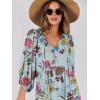 image:imageANRABESS Womens Boho Maxi Dresses 2026 Summer V Neck Puff Sleeve Floral Flowy Swing Fall Casual Long DressGreen Floral