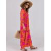 image:imageANRABESS Womens Boho Maxi Dresses 2026 Summer V Neck Puff Sleeve Floral Flowy Swing Fall Casual Long DressOrange Rose Floral