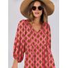 image:imageANRABESS Womens Boho Maxi Dresses 2026 Summer V Neck Puff Sleeve Floral Flowy Swing Fall Casual Long DressPink